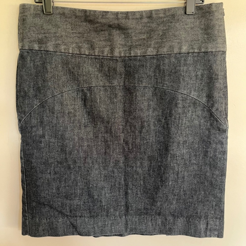 Gap Womens Dark Wash Denim Pencil Skirt Side Zip Stretch Size 12 Knee Length